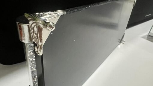 Mirrored Rectangle Tray with Handles & Crushed Diamonds Design - Image 4