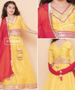 Yellow Jacquard booti Lehenga Choli with Dupatta