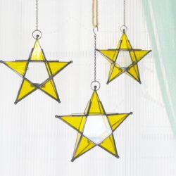 Alternative view of Hanging Star Lantern - Classic Yellow Tinted Glass