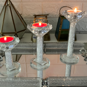 Petite Crystal Candle Holders (Set of 3)