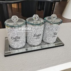 Alternative view of Crushed Diamonds Coffee Tea Sugar Jars (Silver)